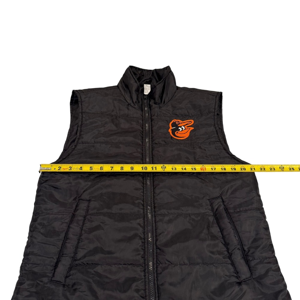 Baltimore Orioles MLB Puffer Vest Mens Medium Black Full Zip The Elevin Group - Picture 6 of 7